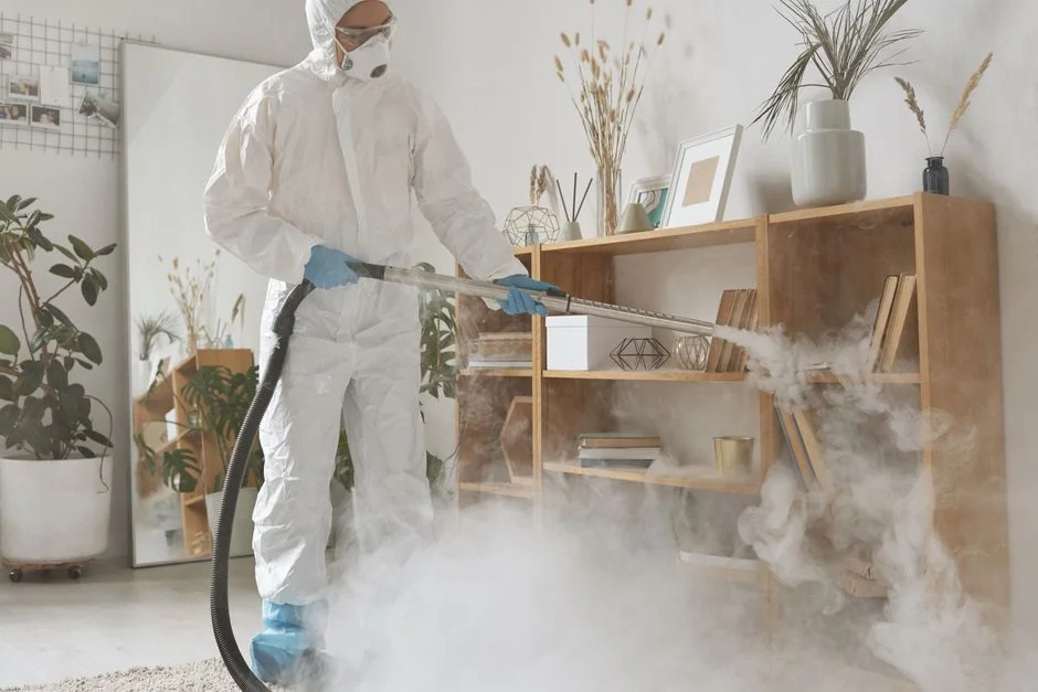Un agent d'entretien utilisant un aspirateur dans un intérieur élégant, mettant en avant le matériel et les techniques de nettoyage.